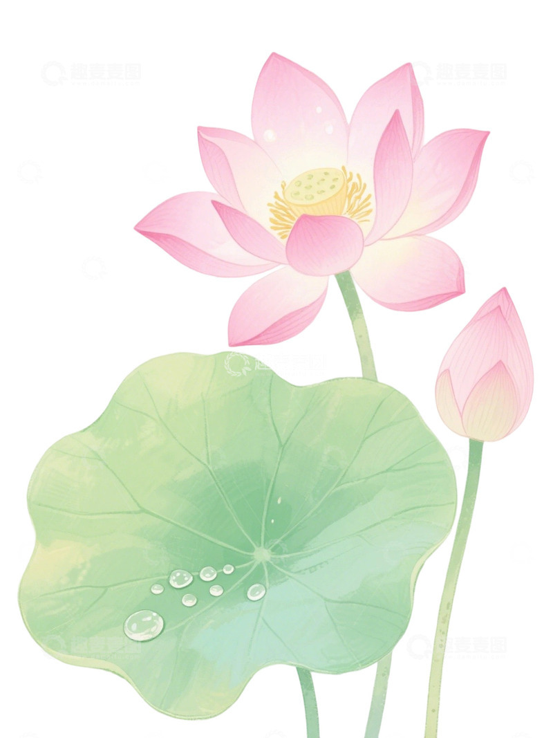 荷花免扣素材14