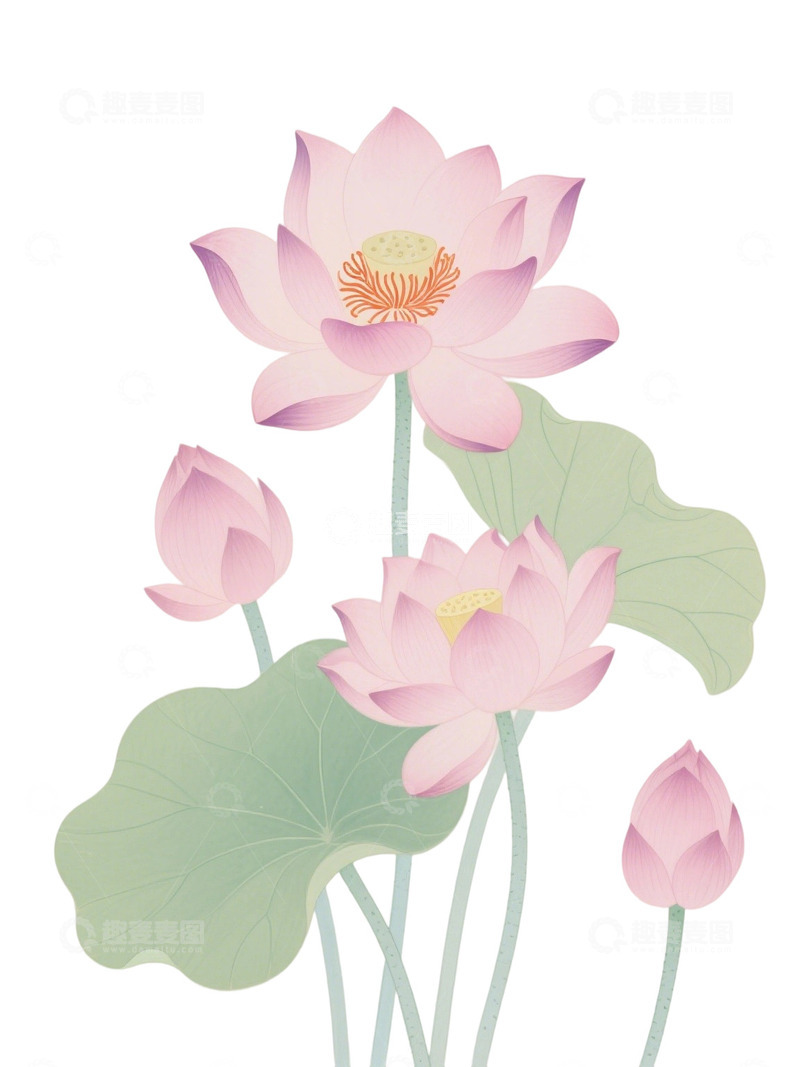 荷花免扣素材24