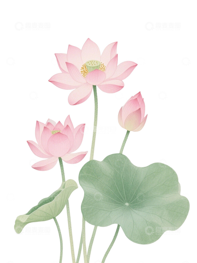 高清大图下载【趣麦麦图】荷花免扣素材29