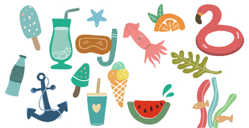 夏日免扣psd/png素材