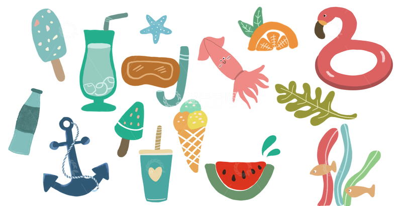 夏日免扣psd/png素材