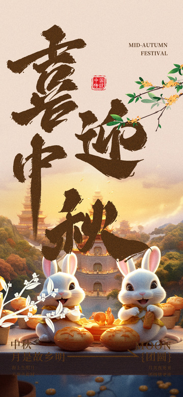 传统节日中秋宣传活动海报1