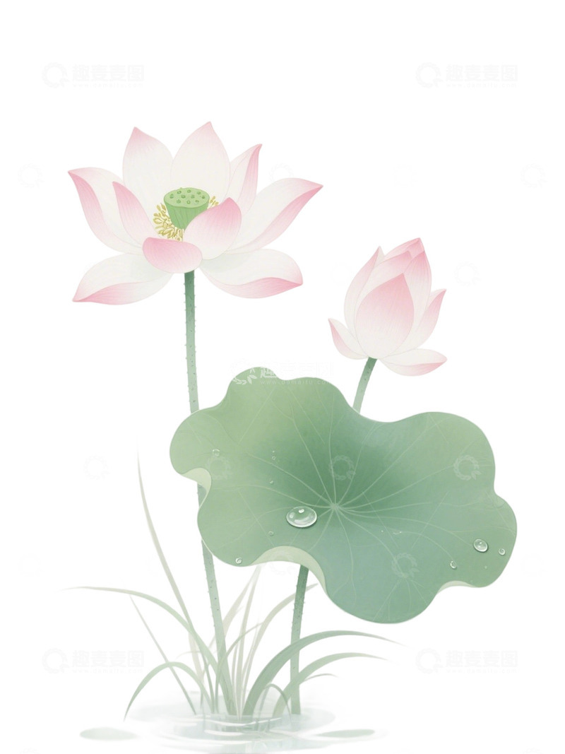 高清大图下载【趣麦麦图】荷花免扣素材208