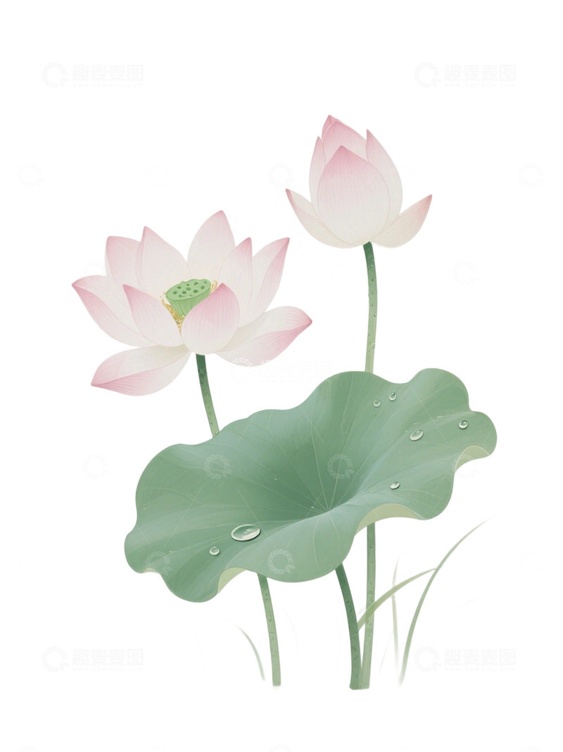 高清大图下载【趣麦麦图】荷花免扣素材209