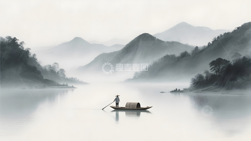 高清大图下载【趣麦麦图】中式水墨山水1