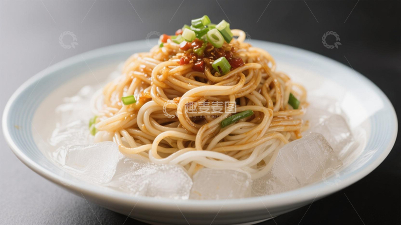高清大图下载【趣麦麦图】创意冰镇凉拌面摄影图