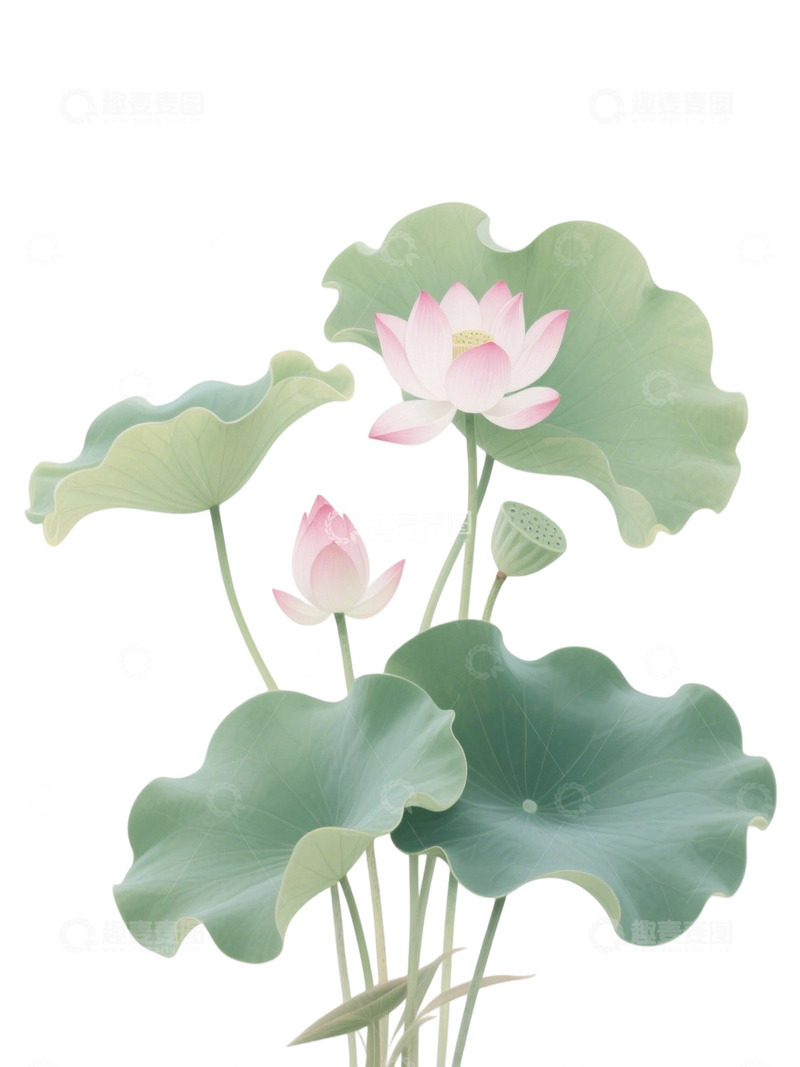 高清大图下载【趣麦麦图】荷花免扣素材524
