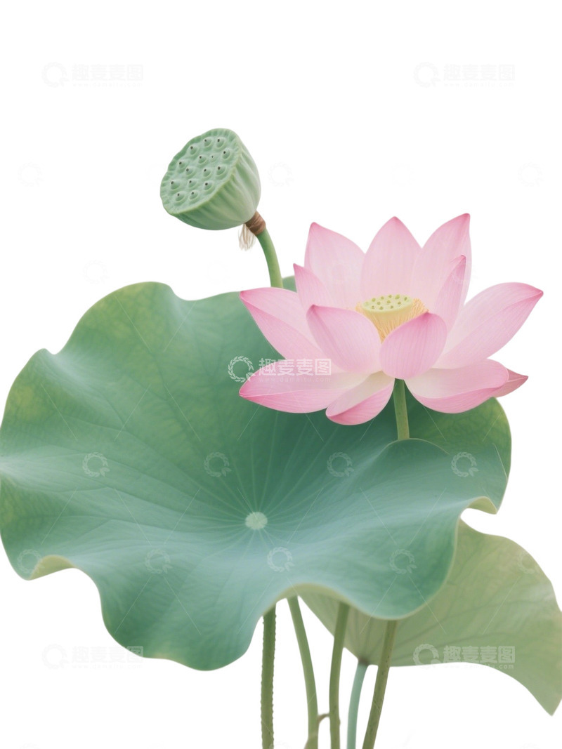 高清大图下载【趣麦麦图】荷花免扣素材527