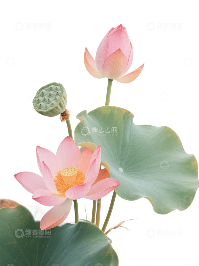 高清大图下载【趣麦麦图】荷花免扣素材608