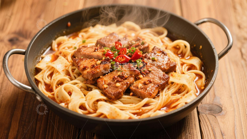 高清大图下载【趣麦麦图】创意烤肉面片美食摄影图