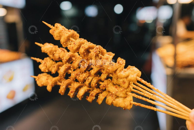 高清大图下载【趣麦麦图】创意炸串炸面筋美食摄影图