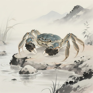 螃蟹大闸蟹绘画