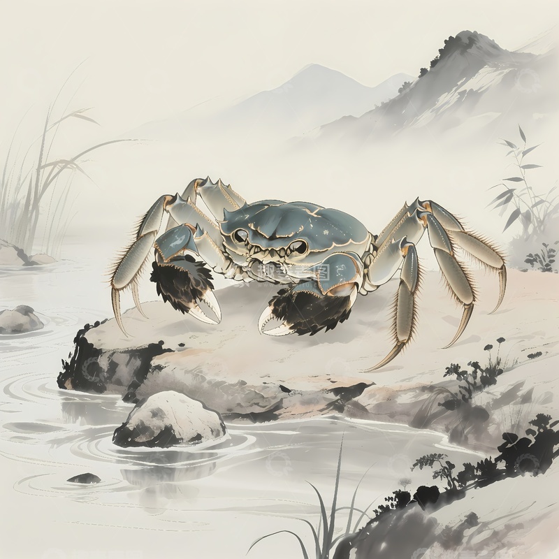 高清大图下载【趣麦麦图】螃蟹大闸蟹绘画