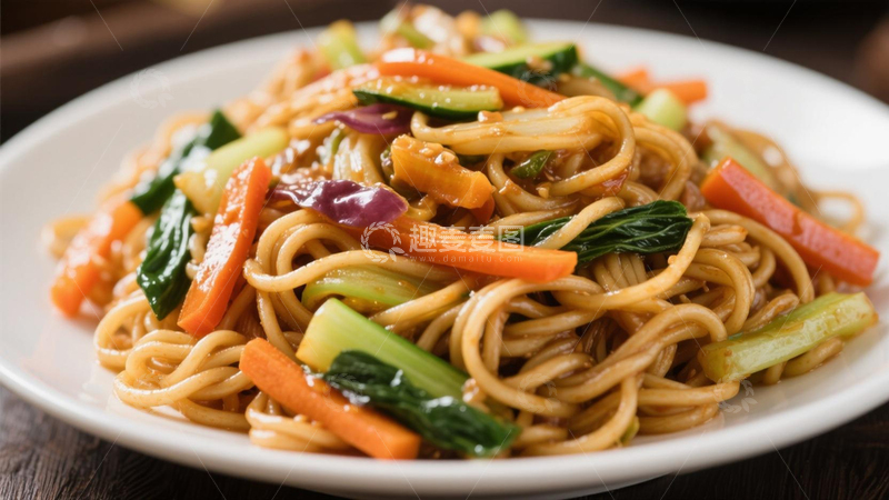 高清大图下载【趣麦麦图】创意蔬菜炒面美食摄影图