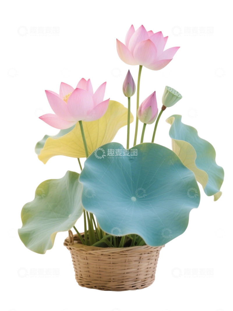 荷花免扣素材686