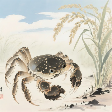 大闸蟹螃蟹绘画