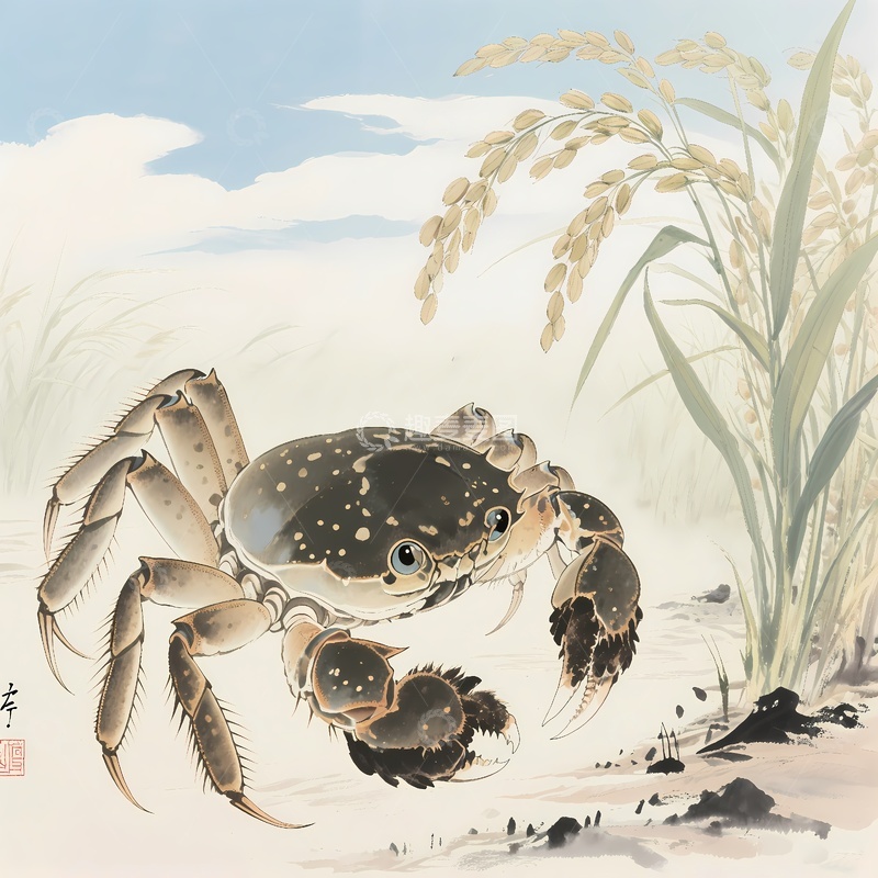 高清大图下载【趣麦麦图】大闸蟹螃蟹绘画