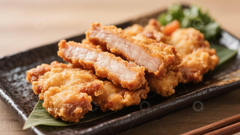 高清大图下载【趣麦麦图】创意炸里脊肉炸肉美食摄影图