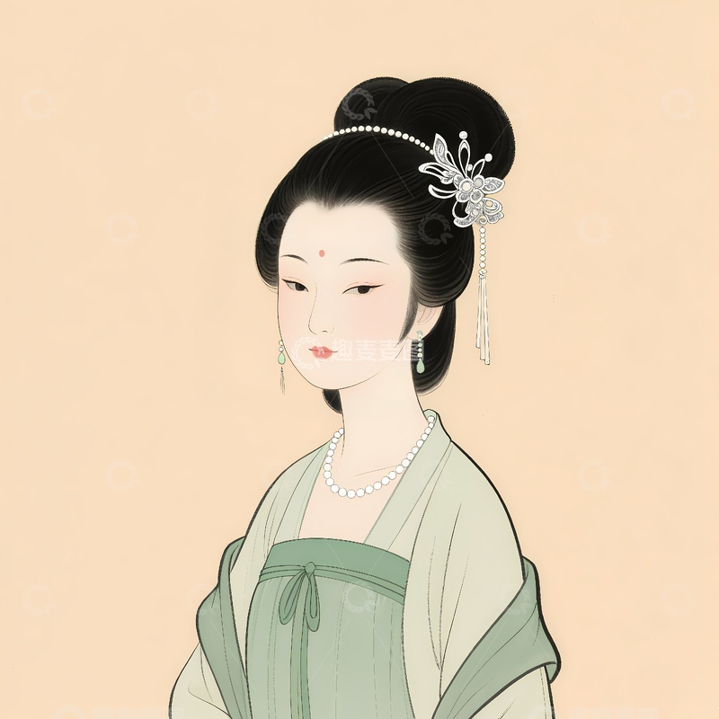 高清大图下载【趣麦麦图】李清照手绘画像