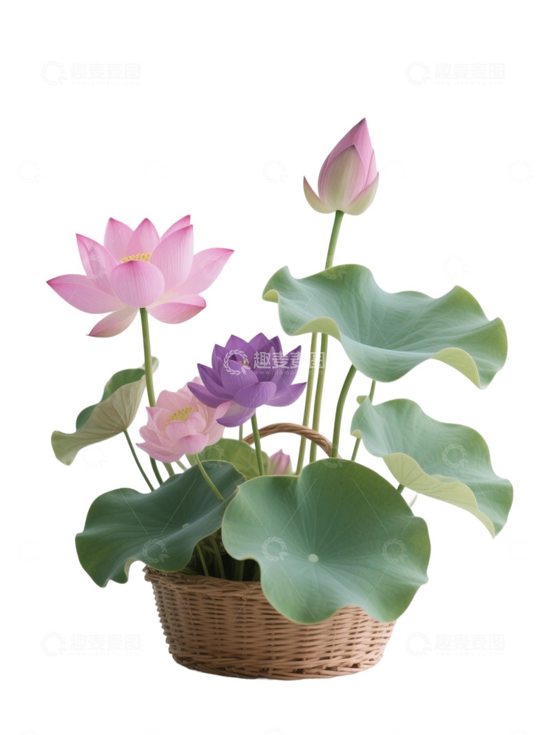 荷花免扣素材679