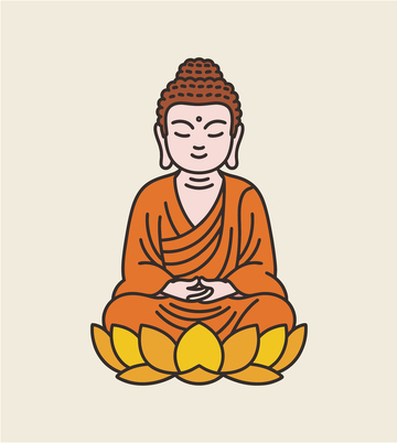 手绘矢量佛像图