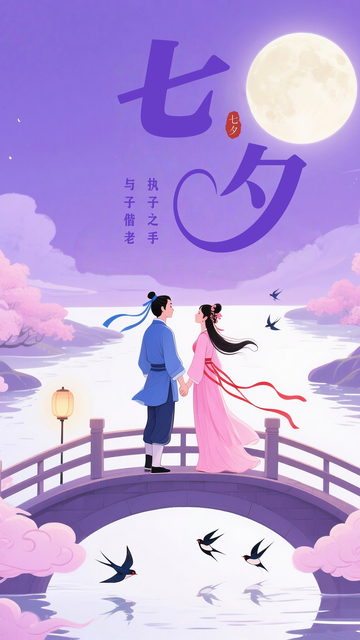 七夕节创意情侣海报1