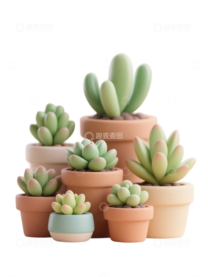 高清大图下载【趣麦麦图】多肉植物免扣素材42