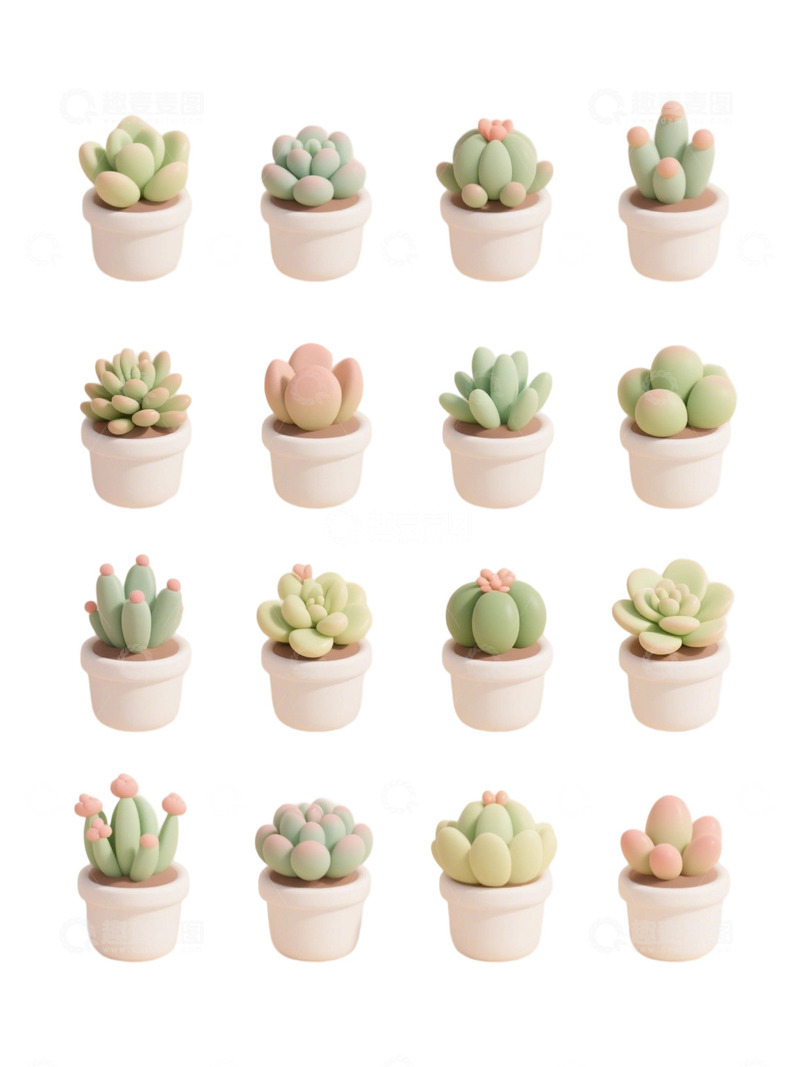 高清大图下载【趣麦麦图】多肉植物免扣素材45