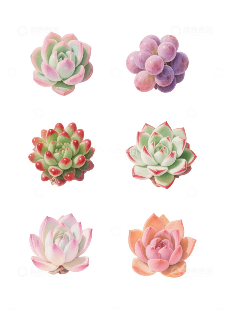 高清大图下载【趣麦麦图】多肉植物免扣素材83