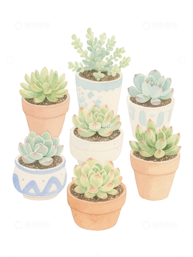 高清大图下载【趣麦麦图】多肉植物免扣素材91