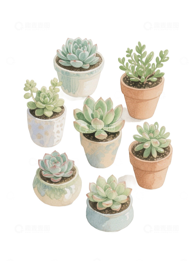 高清大图下载【趣麦麦图】多肉植物免扣素材92