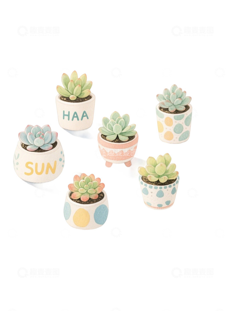 高清大图下载【趣麦麦图】多肉植物免扣素材74