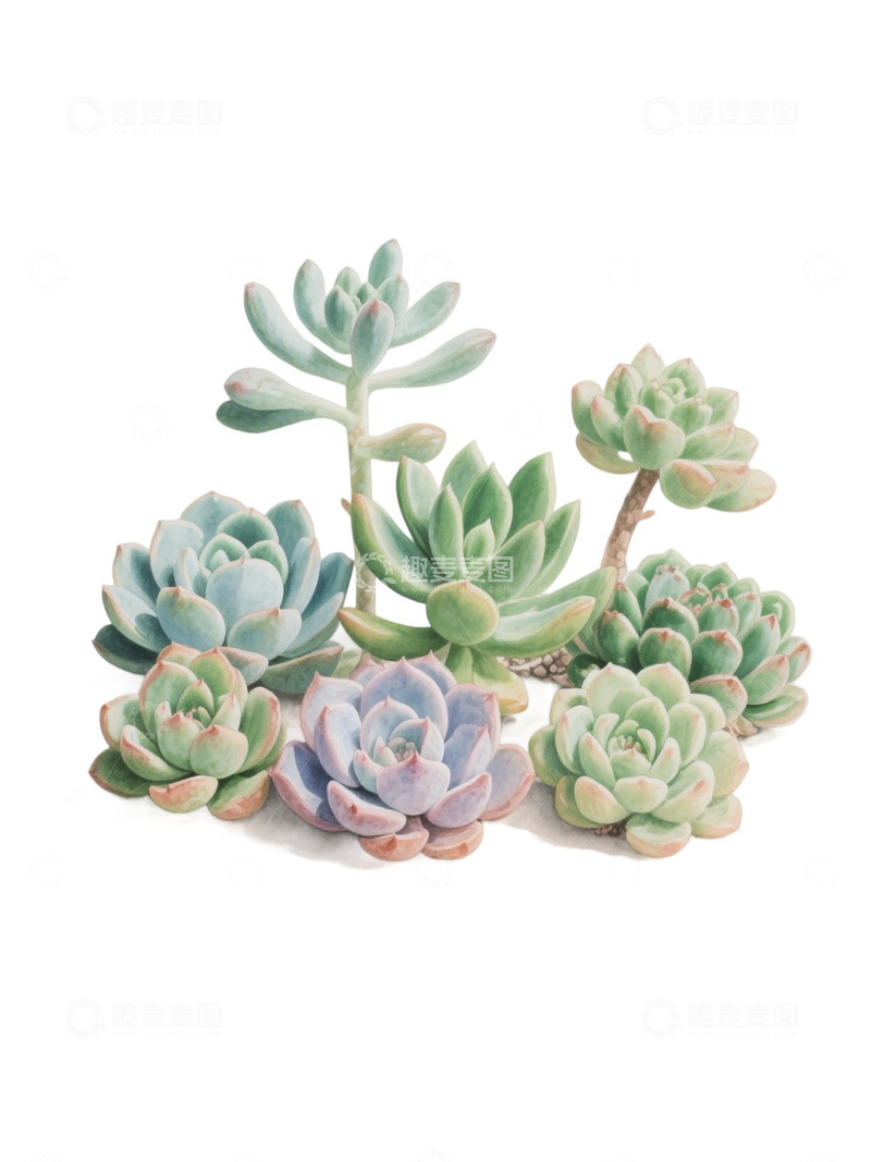 高清大图下载【趣麦麦图】多肉植物免扣素材67