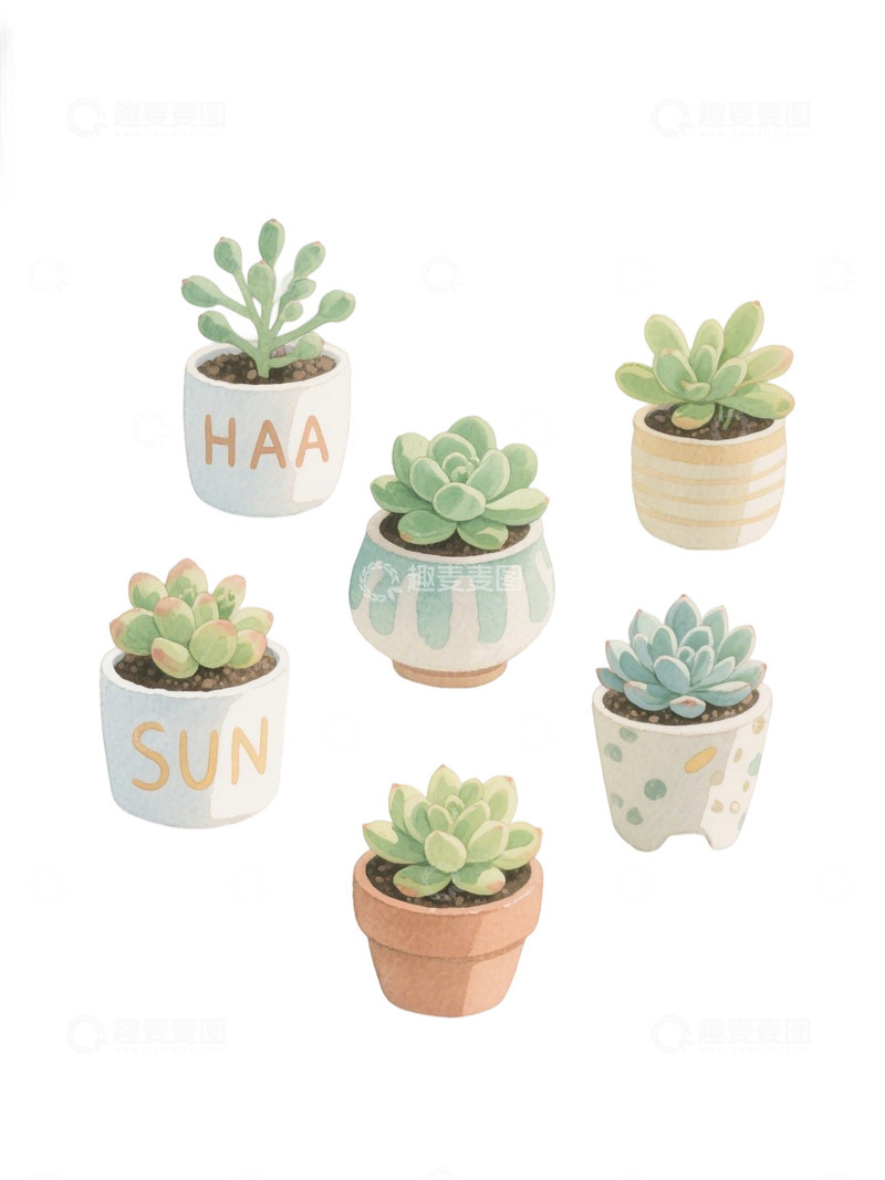 高清大图下载【趣麦麦图】多肉植物免扣素材60