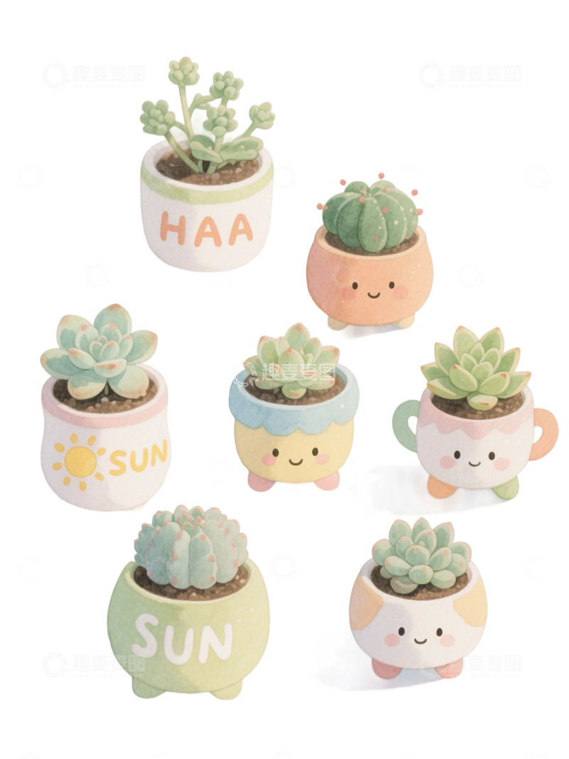 高清大图下载【趣麦麦图】多肉植物免扣素材77