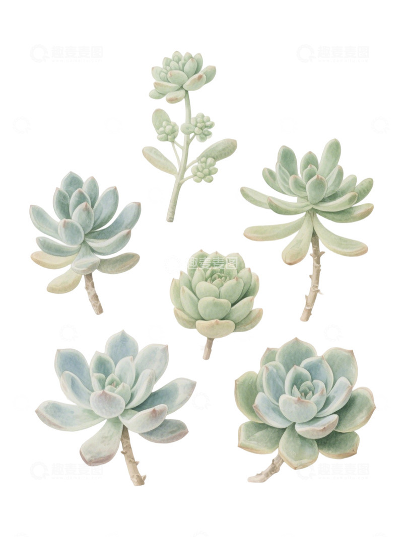 高清大图下载【趣麦麦图】多肉植物免扣素材81