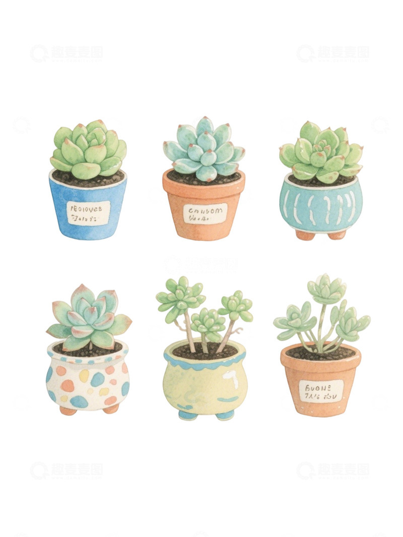 高清大图下载【趣麦麦图】多肉植物免扣素材94