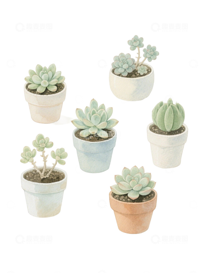 高清大图下载【趣麦麦图】多肉植物免扣素材90