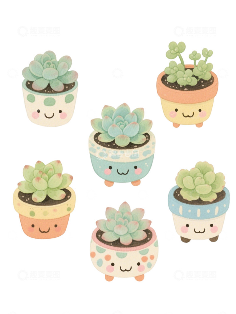 高清大图下载【趣麦麦图】多肉植物免扣素材79