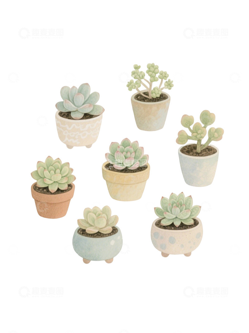高清大图下载【趣麦麦图】多肉植物免扣素材72