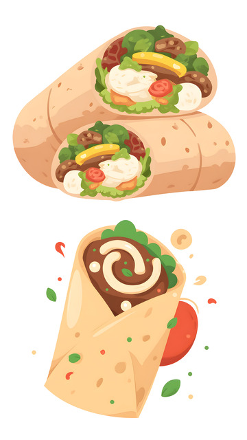 美味可口的卷饼