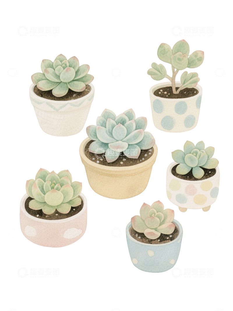 高清大图下载【趣麦麦图】多肉植物免扣素材76