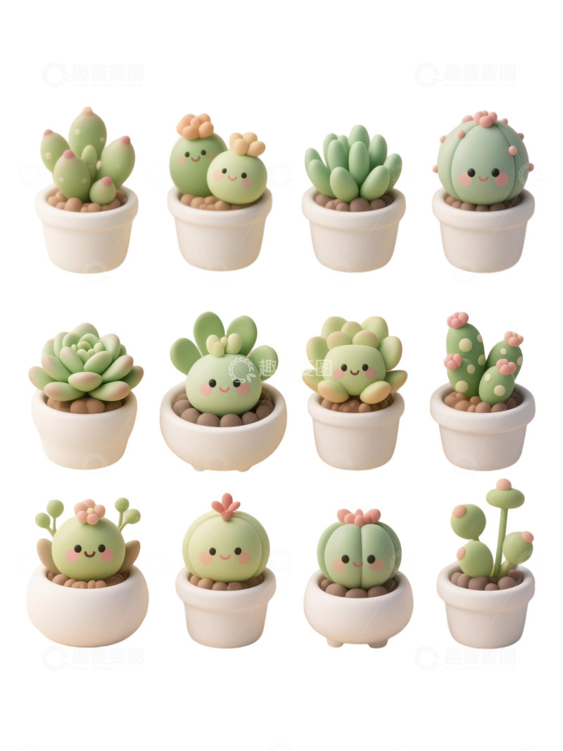 高清大图下载【趣麦麦图】多肉植物免扣素材50
