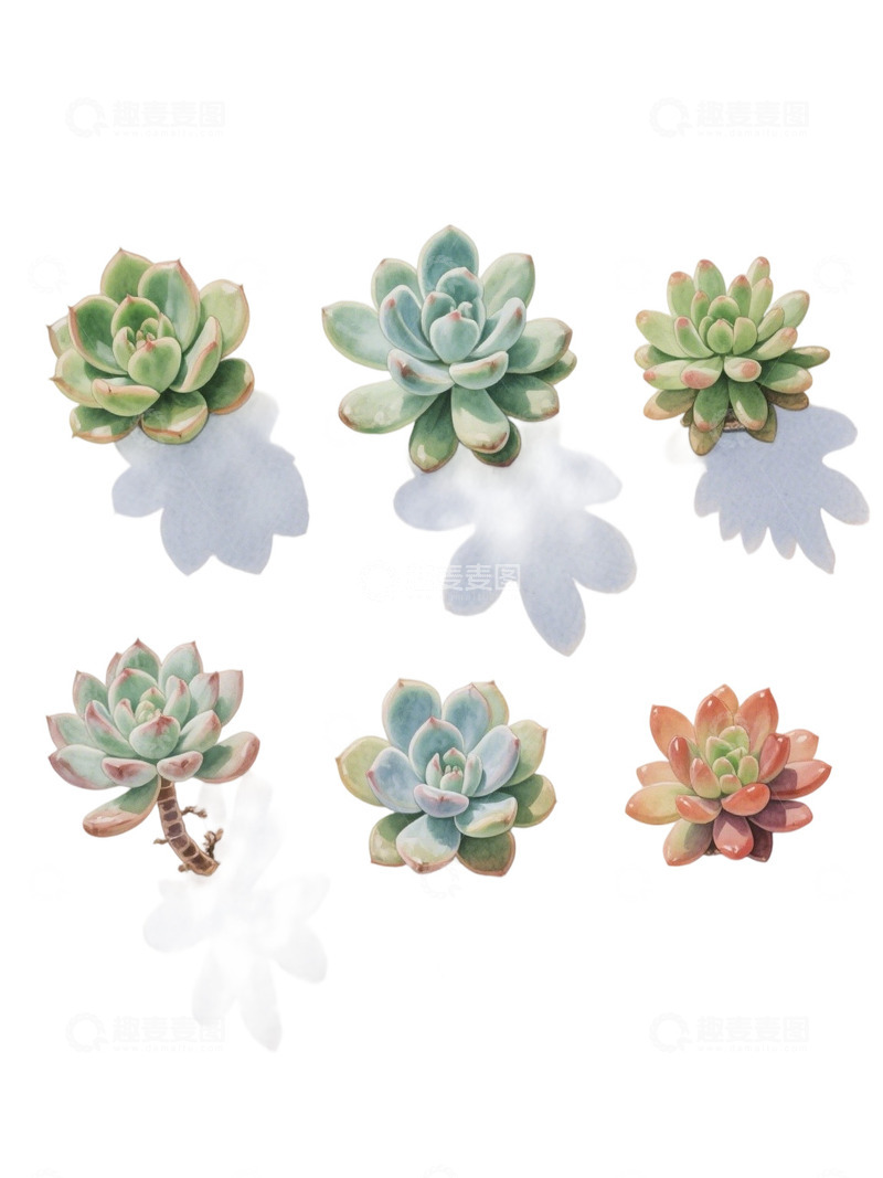 高清大图下载【趣麦麦图】多肉植物免扣素材65