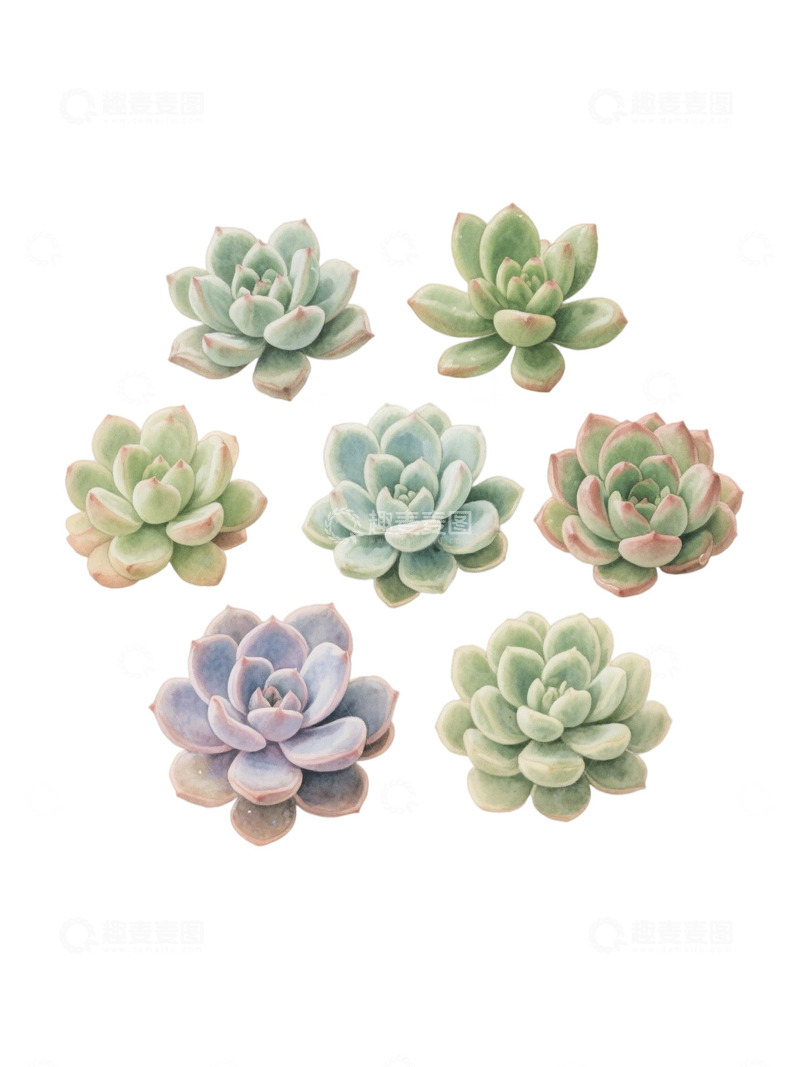 高清大图下载【趣麦麦图】多肉植物免扣素材66