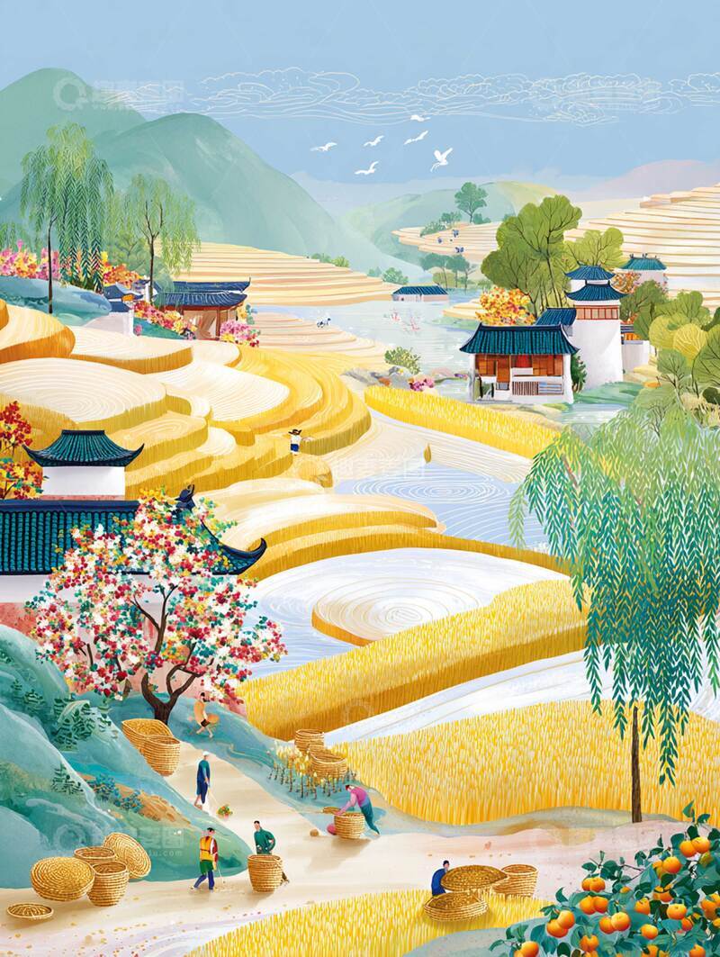 高清大图下载【趣麦麦图】立秋  月皎  衫添