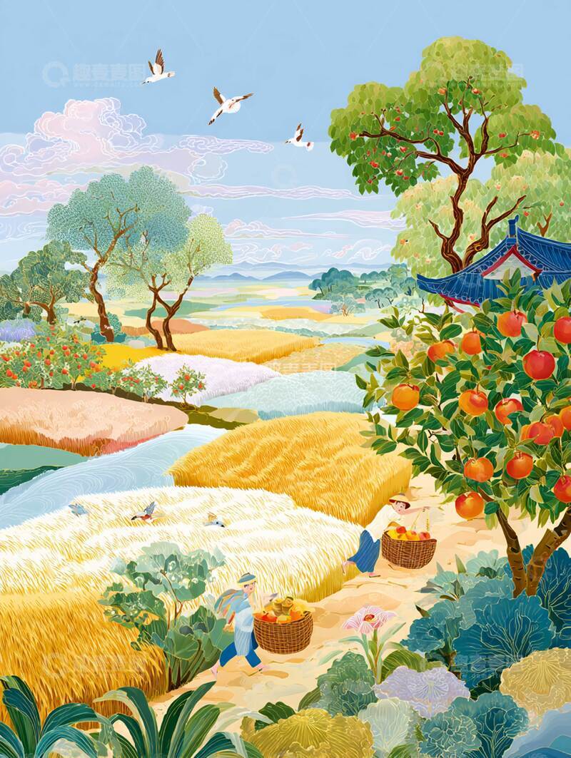 高清大图下载【趣麦麦图】立秋  星稀  扇弃 