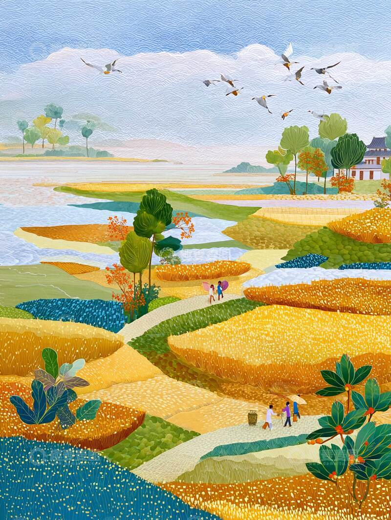 高清大图下载【趣麦麦图】立秋  稻香  霜近