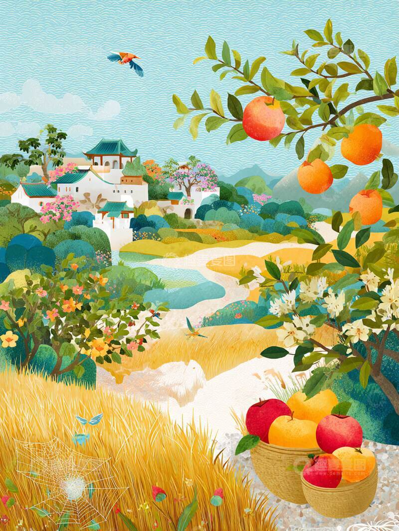 高清大图下载【趣麦麦图】立秋  星稀  穗垂