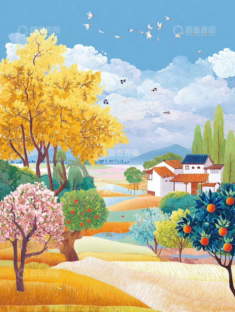 高清大图下载【趣麦麦图】立秋  穗垂  瓜甜 